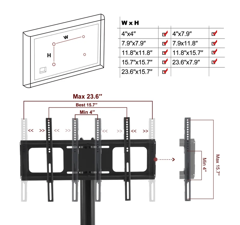 Rackora Large ATV900 TV Stand Entertainment Center - 32-65 Inch