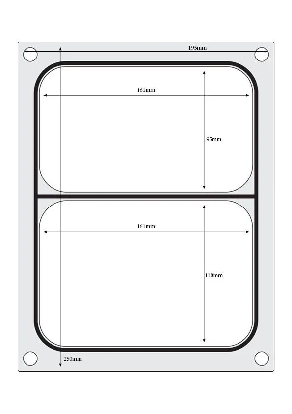 Hendi Matrize für Schalenversiegelungsmaschine Compact, zweigeteilte Schale, 227 x 178 mm