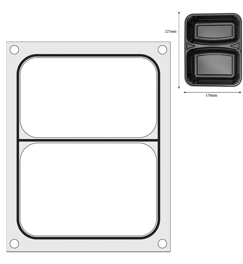 Hendi Matrize für Schalenversiegelungsmaschine Compact, zweigeteilte Schale, 227 x 178 mm
