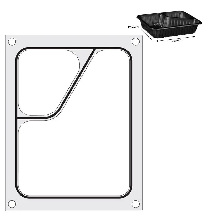 Hendi Matrize für Schalenversiegelungsmaschine Compact, zweigeteilte Colt-Schale, 227 x 178 mm