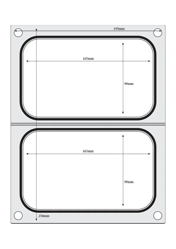 Hendi Matrize für Schalenversiegelungsmaschine Compact, 2 Schalen, je 178 x 113 mm