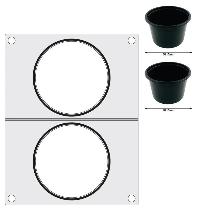 Hendi Matrize für Schalenversiegelungsmaschine Compact, 2 Rundschalen, je Ø 115 mm