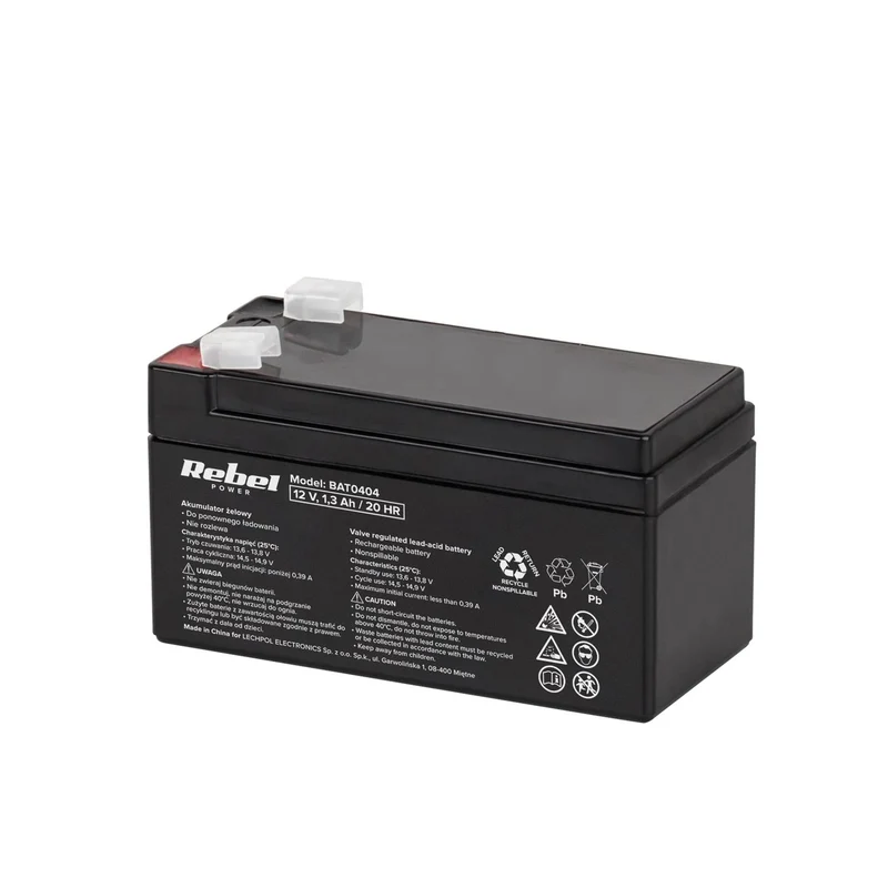 Rebel 12V 1.3Ah maintenance-free gel battery, long life