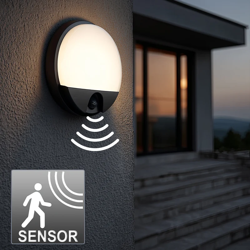 Maclean LED Light with Motion Sensor, PIR Sensor, Gray, 15W, IP54, 1100 lm, Neutral White, MCE291 W, 2 pieces