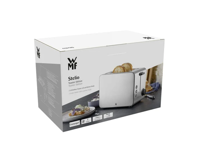 WMF Stelio Toaster 2 Scheiben Edelstahl, Doppelschlitz Toasters