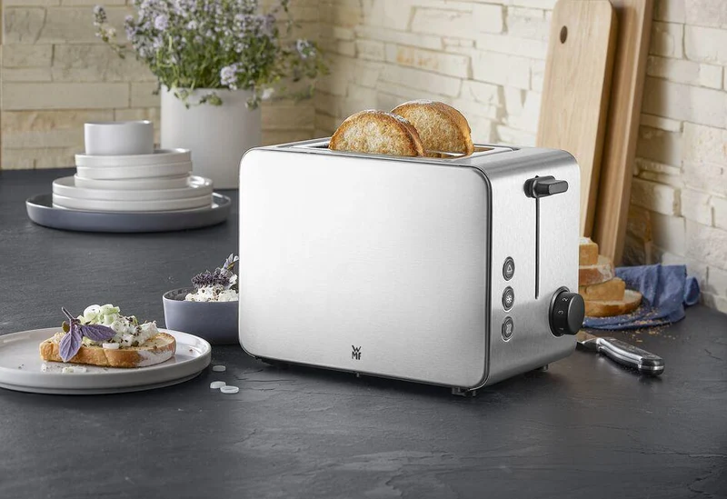 WMF Stelio Toaster 2 Scheiben Edelstahl, Doppelschlitz Toasters