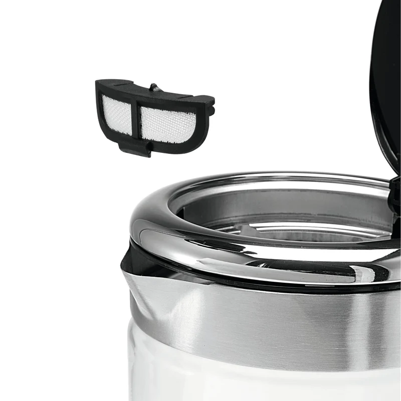 WMF Küchenminis 2 in 1 Vario Wasserkocher mit Temperatureinstellung, 1,0l, 1900 W, Teekocher Glas mit Teebeutelhalter und Sieb