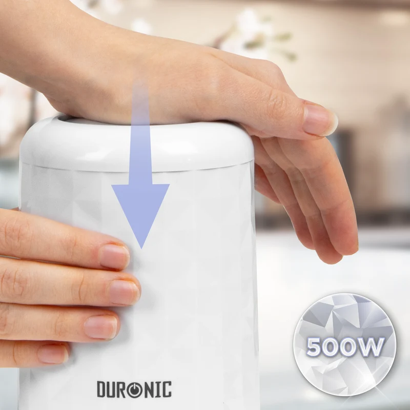 Duronic CH57 WE Elektrischer Zerkleinerer 500W, 2x 700 ml Schüsseln mit Deckel, Küchenmaschine für Gemüse, Obst, Nüsse & Kräuter, Ideal für Saucen, Püree & Babynahrung
