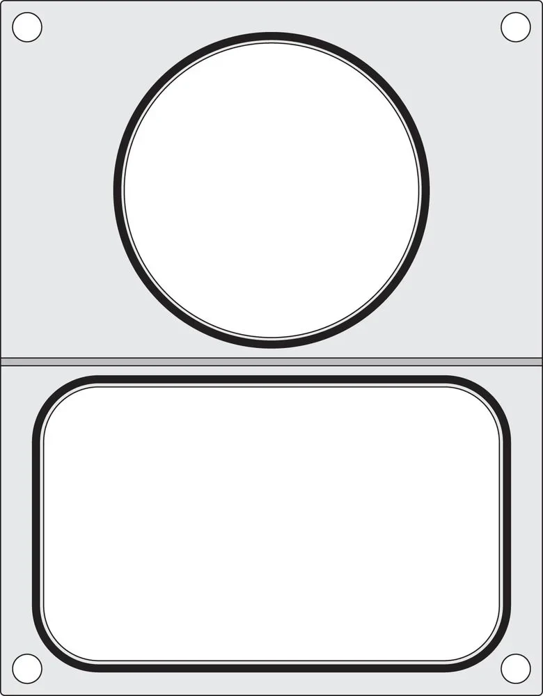 Hendi Matrize für Schalenversiegelungsmaschine Compact, 1 Schale 178 x 113 mm und 1 Rundschale Ø 115 mm