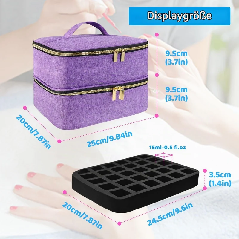 Boczif Nagellack Aufbewahrung, Nagellack Organizer Tasche, Schminktisch Organizer Geeignet für Nagel
