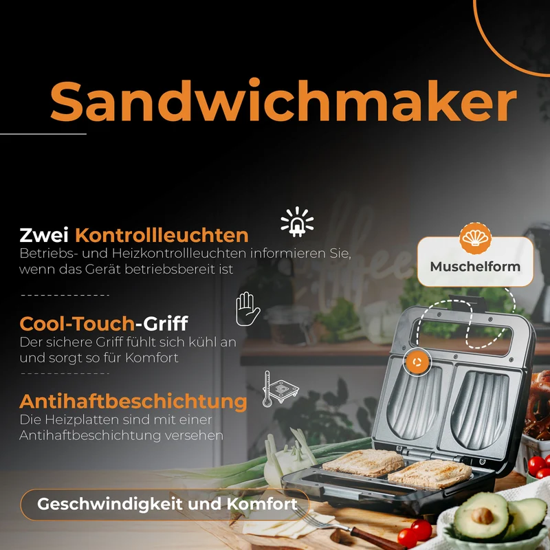 Adler AD 3079 Sandwichmaker schwarz