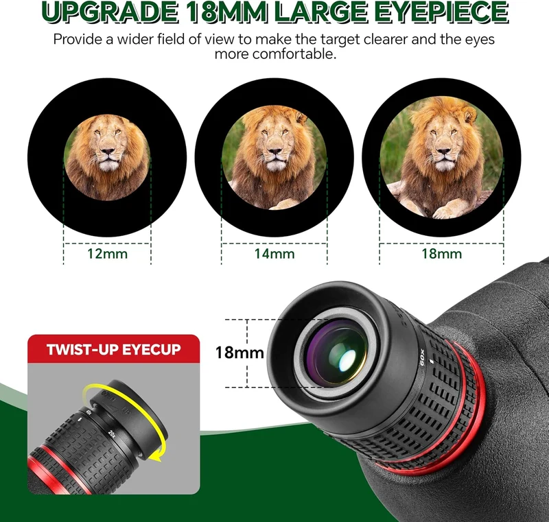 ESSLNB Spektiv 20-60X80 mit Stativ Smartphone Adapter und Tasche 100 Prozent Wasserdicht BAK4 Vollst