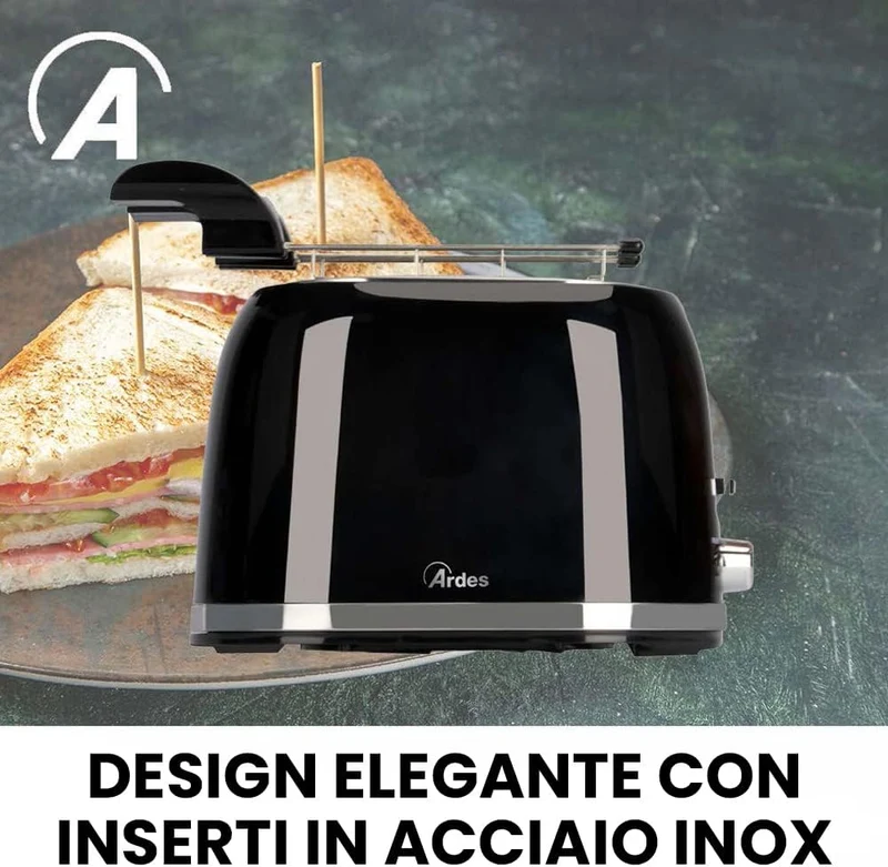 ARDES - ARTOAST03 TOSTO PRESTIGE Toaster mit gefüllten Toastzangen - 2 Timer für 7 Röstungen - Toast