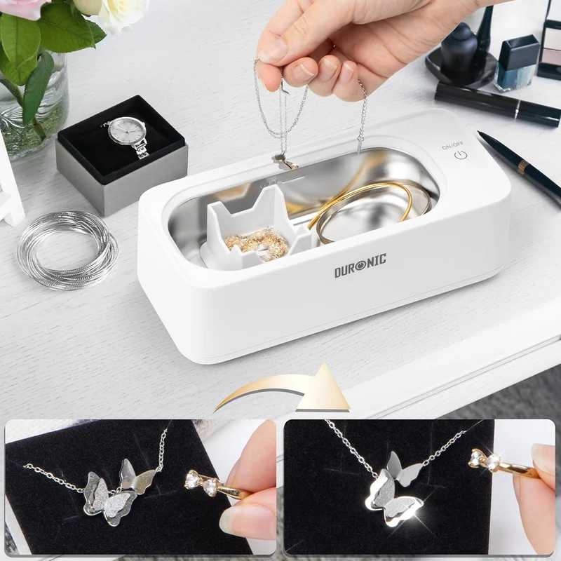 Duronic UC30 Ultraschallreinigungsgerät, 53000Hz Brillenreinigungsgerät, kompakter Ultraschallreiniger für Brille, Zahnersatz und Schmuck, Ultraschall
