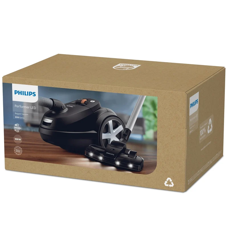 Philips Vacuum cleaner S-Bag TriActive+LED| Deep Black