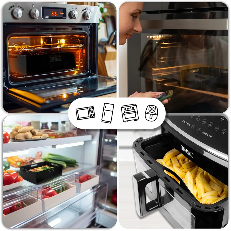 Duronic AFL2 Silikonform, ein Antihaft Silikoneinsatz, Wiederverwendbar, Airfryer- Zubehör, Airfryer Accesories, Kompatibel AF34 & AF24 & anderen Dualzone Airfryer