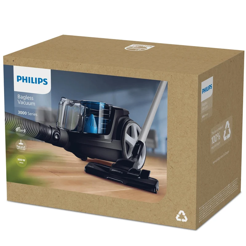 Philips 3000 series PowerPro Compact FC9331/09 Beutelloser Staubsauger - 900 W - Zylinder-Vakuum - Trocken - Beutellos - 1,5 l - HEPA