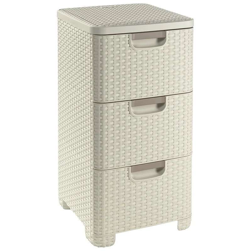Curver Style 206314 Plastic Storage Unit with 3 Drawers Cream Colour