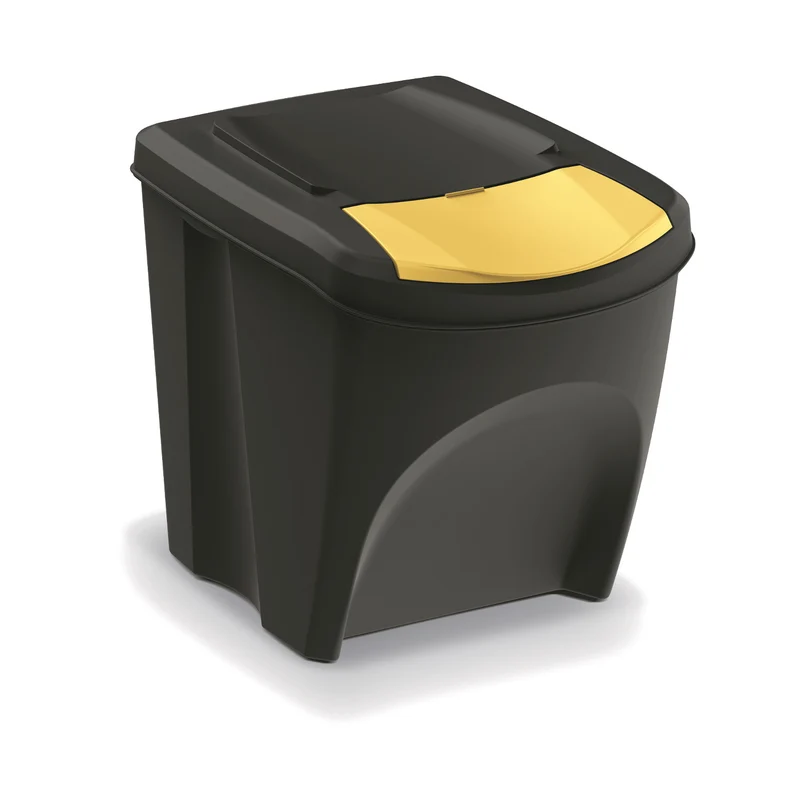 Keden Sortibox 3 x 25L Sorting Waste Bins Set Recycling Trash Can Segregation Bins Coloured Lids