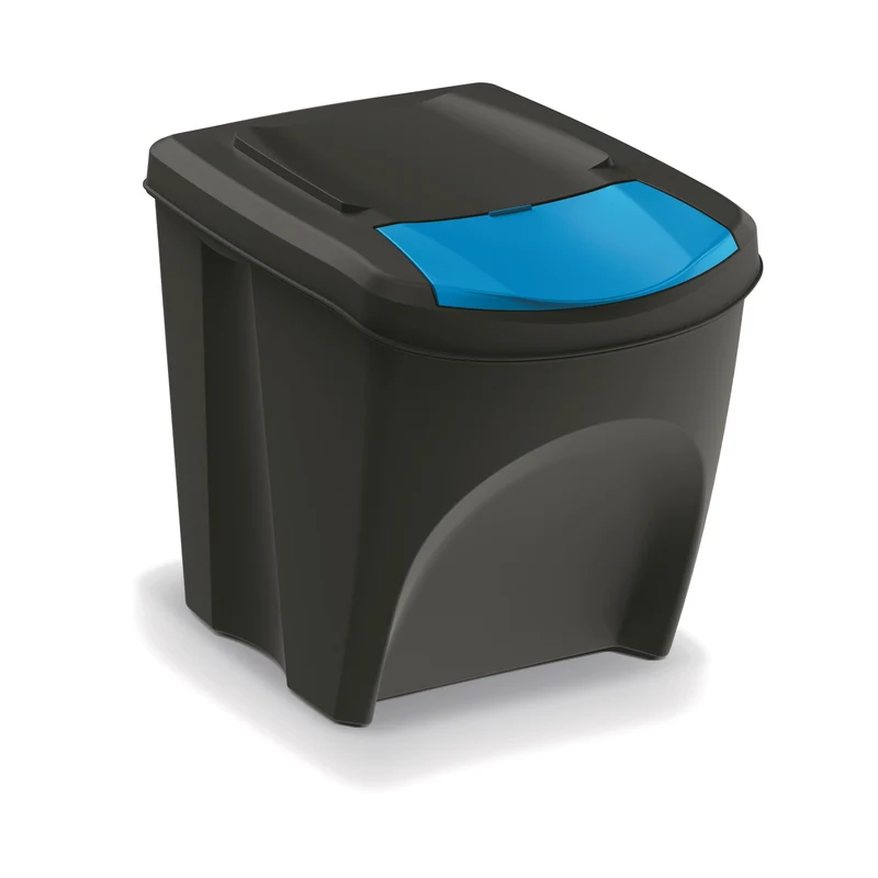 Keden Sortibox 3 x 25L Sorting Waste Bins Set Recycling Trash Can Segregation Bins Coloured Lids