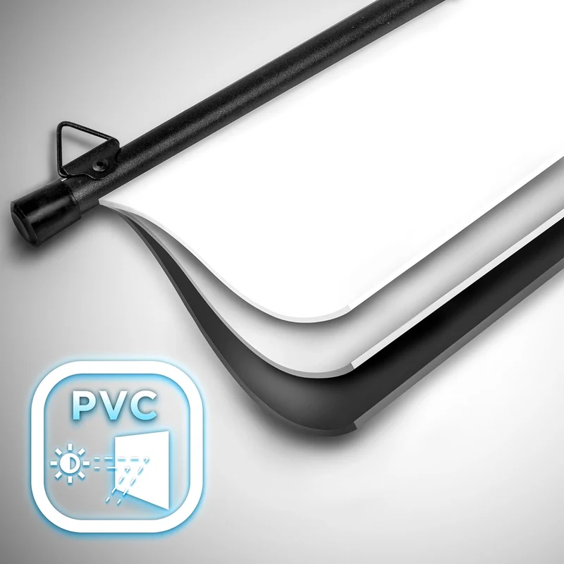 Duronic BPS100 16:9 Projektorleinwand, Beamerleinwand 100 Zoll, Heimkino mit 4K Full HD 3D, Rolloleinwand 1.0 Gain, Beamer Leinwand für Wandmontage, Filmnacht, Videoleinwand für Büro Schulen
