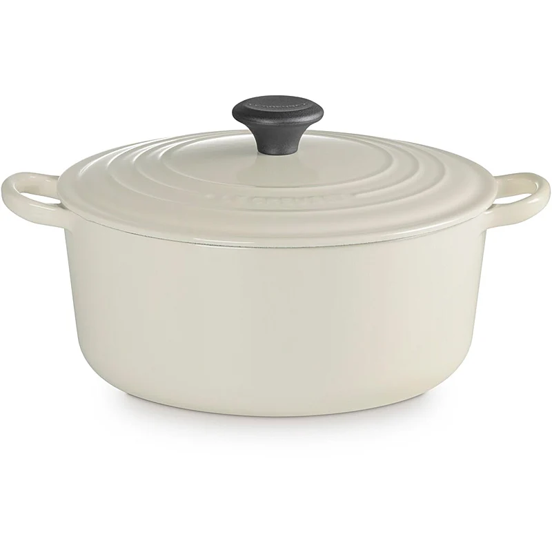 Le Creuset Runder Bräter Tradition 26 cm mit Phenolknopf Creme