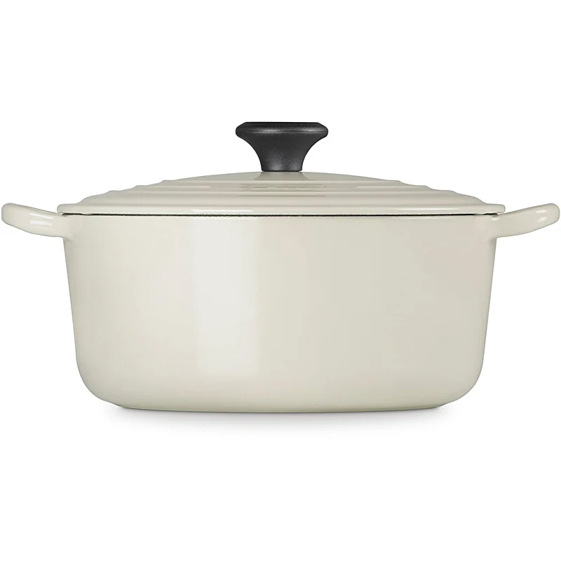 Le Creuset Runder Bräter Tradition 26 cm mit Phenolknopf Creme