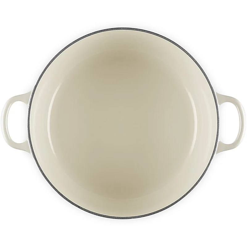 Le Creuset Runder Bräter Tradition 26 cm mit Phenolknopf Creme
