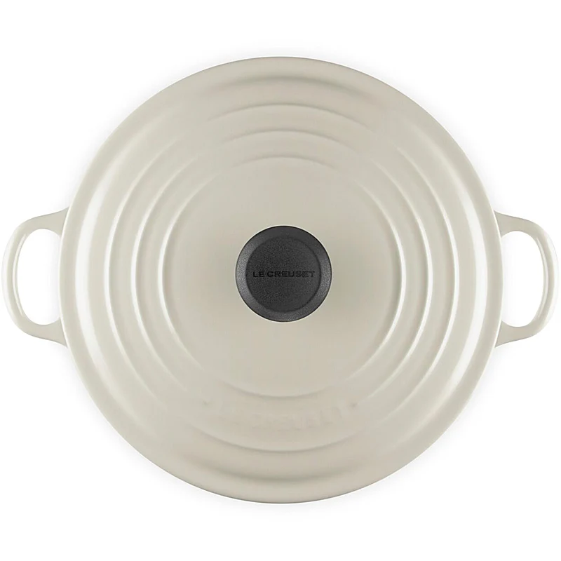 Le Creuset Runder Bräter Tradition 26 cm mit Phenolknopf Creme