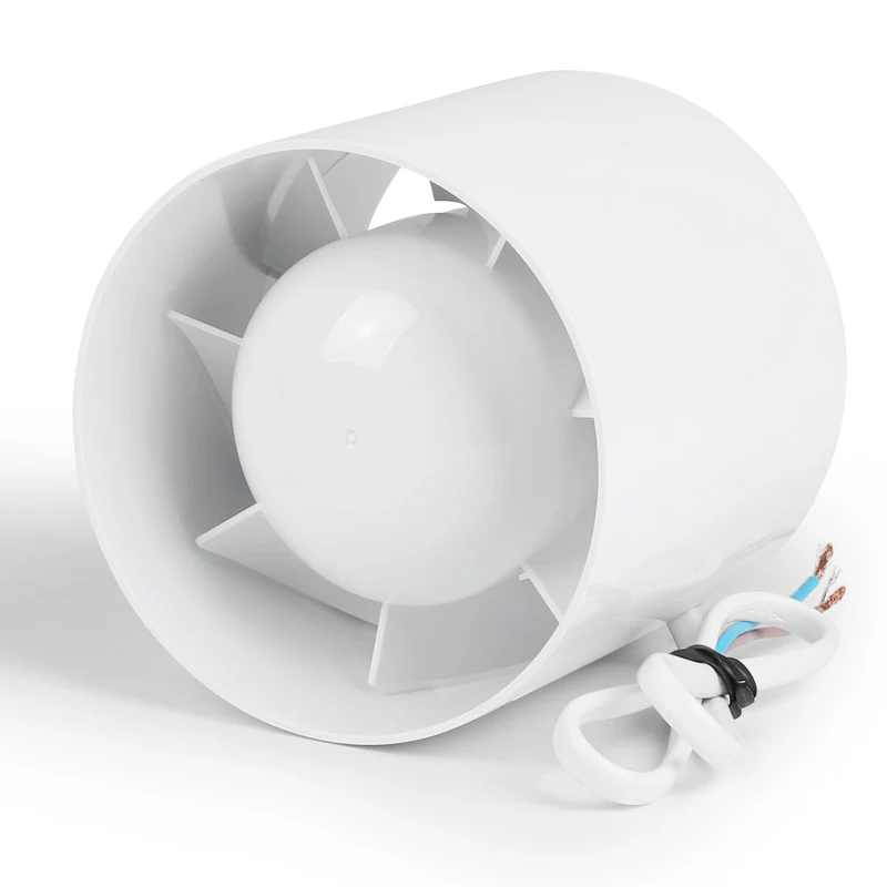 lalago Kanal Rohrventilator 100mm, Inline-Abluftventilator 34dB Leise Weiss, Rohrlüfter mit Rückstau