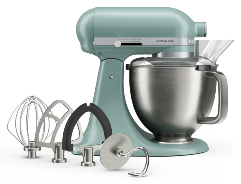 KitchenAid 4,7 L 5KSM50 Artisan Plus Küchenmaschine Allrounderset mit Gemüseschneider + Fleischwolf + Spritzgebäckvorsatz