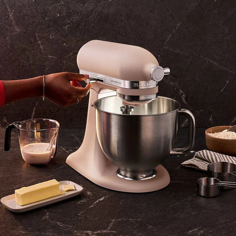 KitchenAid 4,7 L 5KSM50 Artisan Plus Küchenmaschine Allrounderset mit Gemüseschneider + Fleischwolf + Spritzgebäckvorsatz