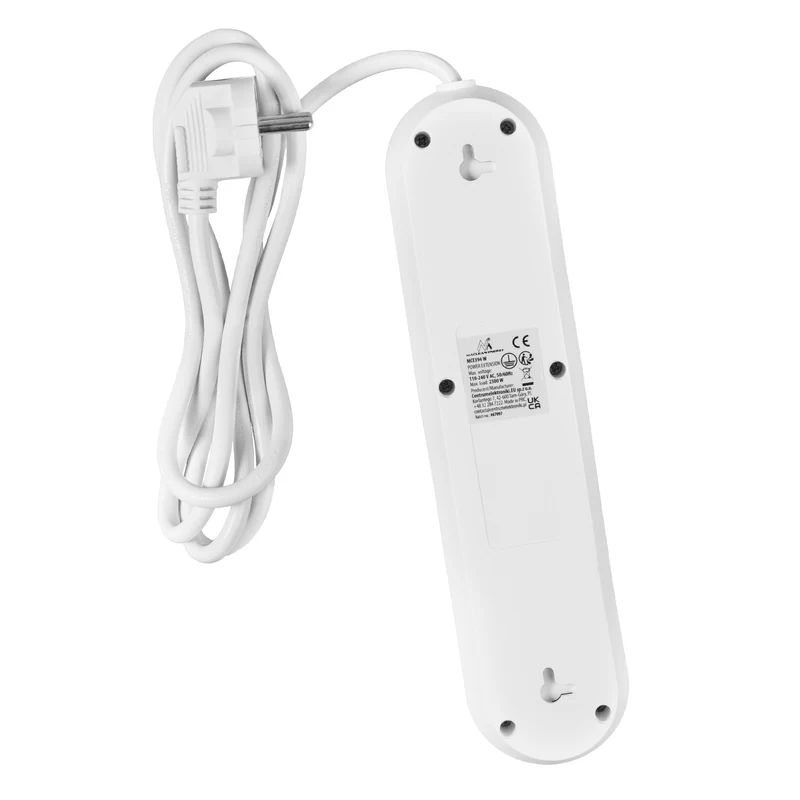 Maclean power strip, 3 socket extension + 3xUSB, 110-240V AC 50/60Hz, 2.1A max 2500W, 1.5m, white, MCE394 W