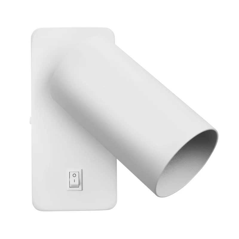 Wall lamp / wall lamp Maclean, spot, round, GU10, with switch 55x90mm, white color, MCE369 W 2pcs+ LED bulb GU10 7W Maclean Energy MCE437 WW warm white 3000K, 220-240V~, 50/60Hz, 2pcs