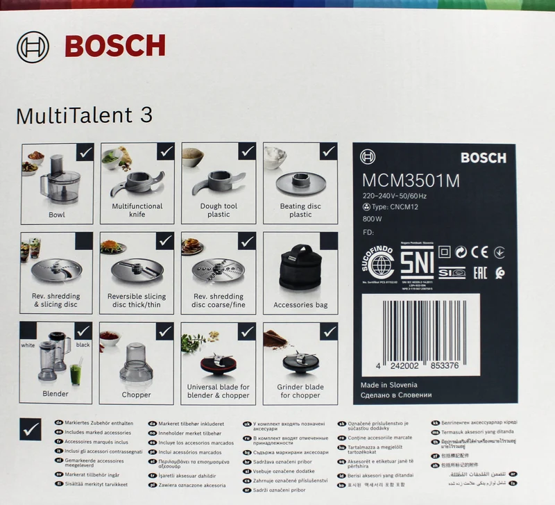 Bosch MCM3501M MultiTalent 3 Küchenmaschine schwarz/silber