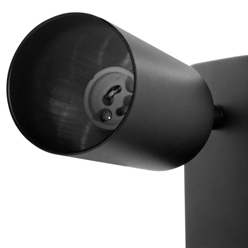 Wall lamp / wall lamp Maclean, spot, round, GU10, with switch 55x90mm, black color, MCE369 B 2pcs+ LED bulb GU10 7W Maclean Energy MCE437 WW warm white 3000K, 220-240V~, 50/60Hz, 2pcs