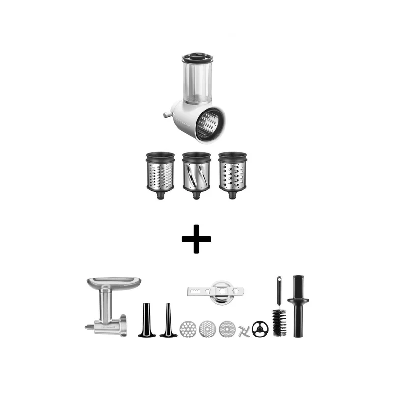 KitchenAid Set Metallfleischwolf 5KSMMGA inkl. Spritzgebäck + Gemüseschneider 5KSMVSA