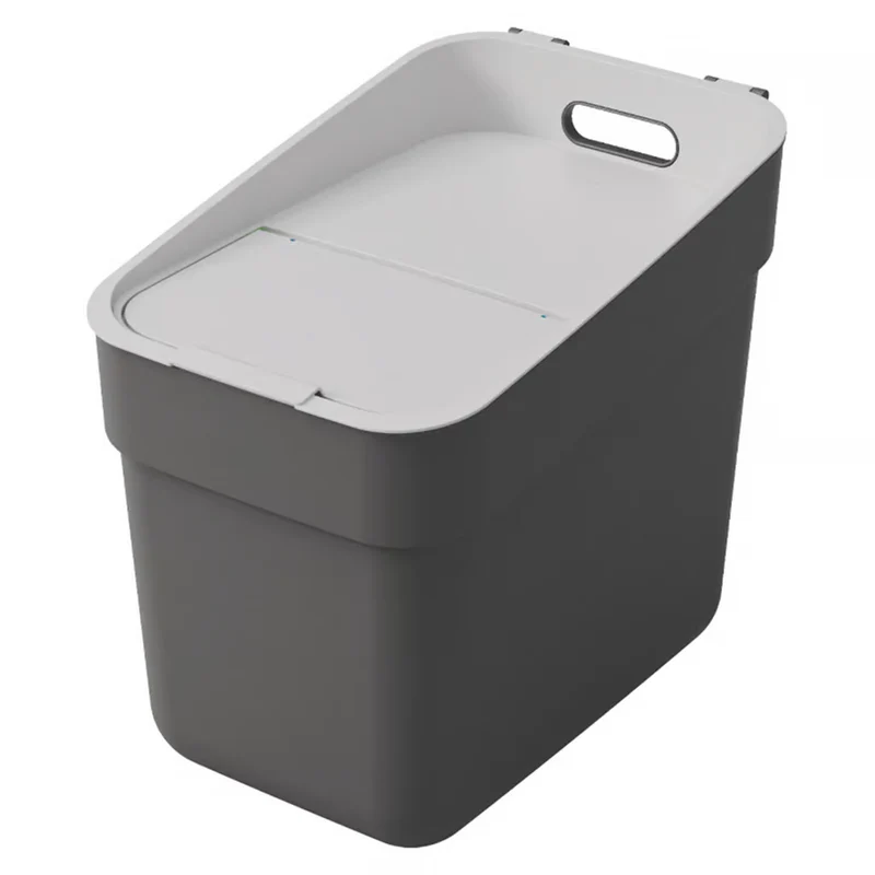 Curver Ready To Collect Line Rubbish Bin Trash Garbage Can, for Segregation, 20 liters, Dark Grey