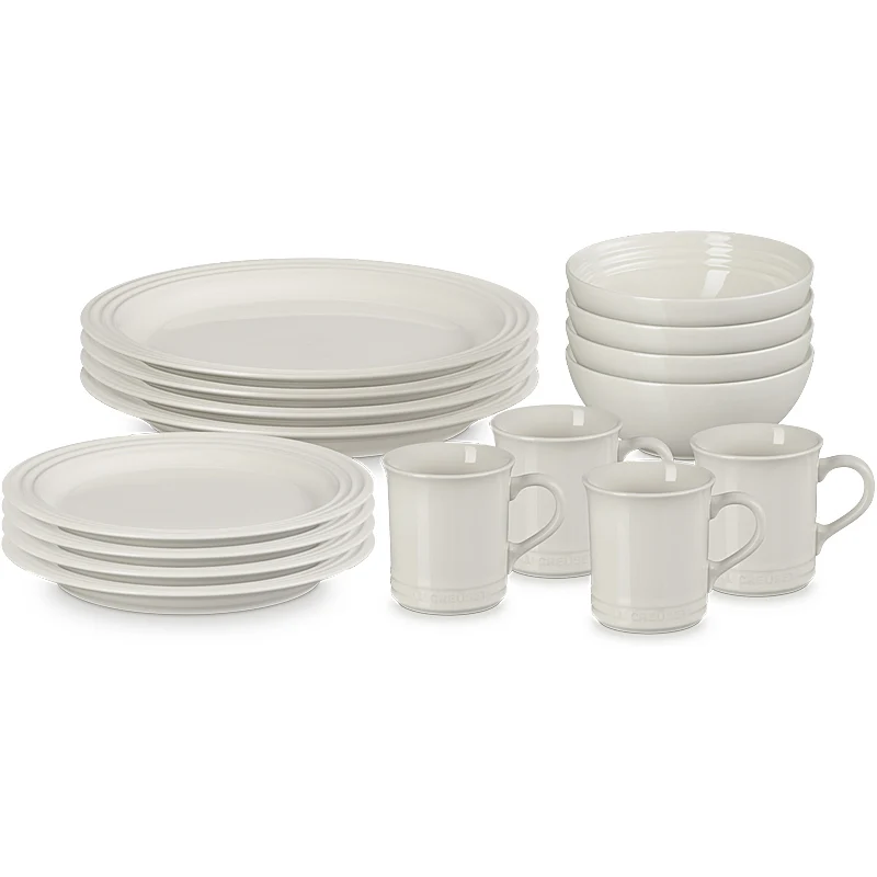 Le Creuset 16-teiliges Geschirrset Creme