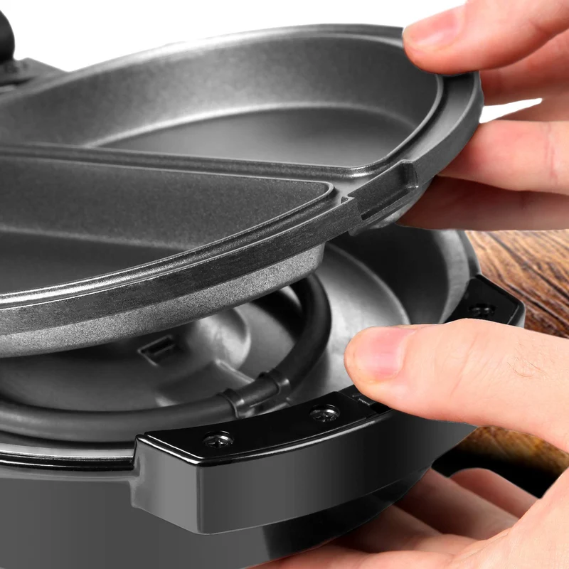 Duronic OM60 Omelette maker | Omlette Grill 600W | Antihaft-Kochplatte | Automatische Temperaturregelung | Für Omlettes, Calzone, Tortilla, Apfel- oder Maultaschen oder kleine Kuchen
