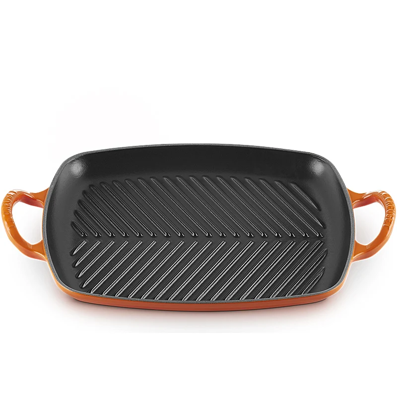 Le Creuset Rechteckige Grillplatte Signature 30 cm Ofenrot