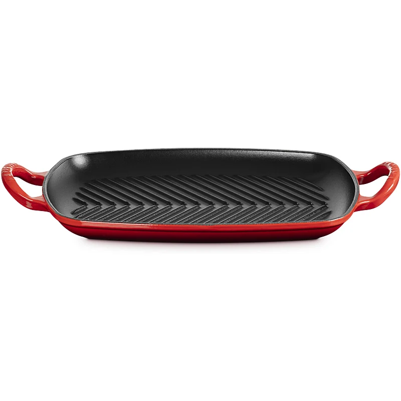 Le Creuset Rechteckige Grillplatte Signature 30 cm Kirschrot