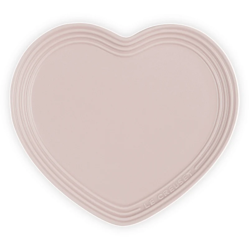 Le Creuset Teller Herzform 23 cm Chiffon Pink