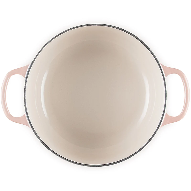 Le Creuset Bräter Signature rund 24 cm mit Goldknopf Peche