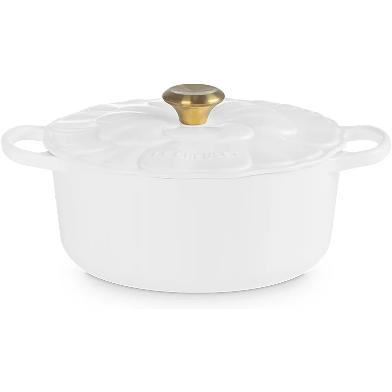 Le Creuset Bräter Signature Blume 26 cm White