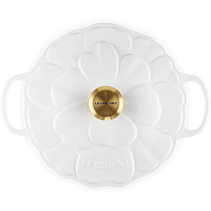 Le Creuset Bräter Signature Blume 26 cm White