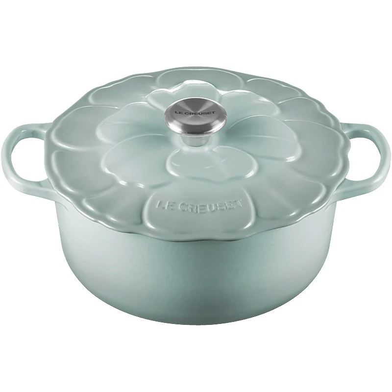 Le Creuset Bräter Signature Blume 26 cm Sea Salt