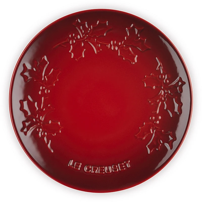 Le Creuset Servierteller Holly 19 cm Kirschrot