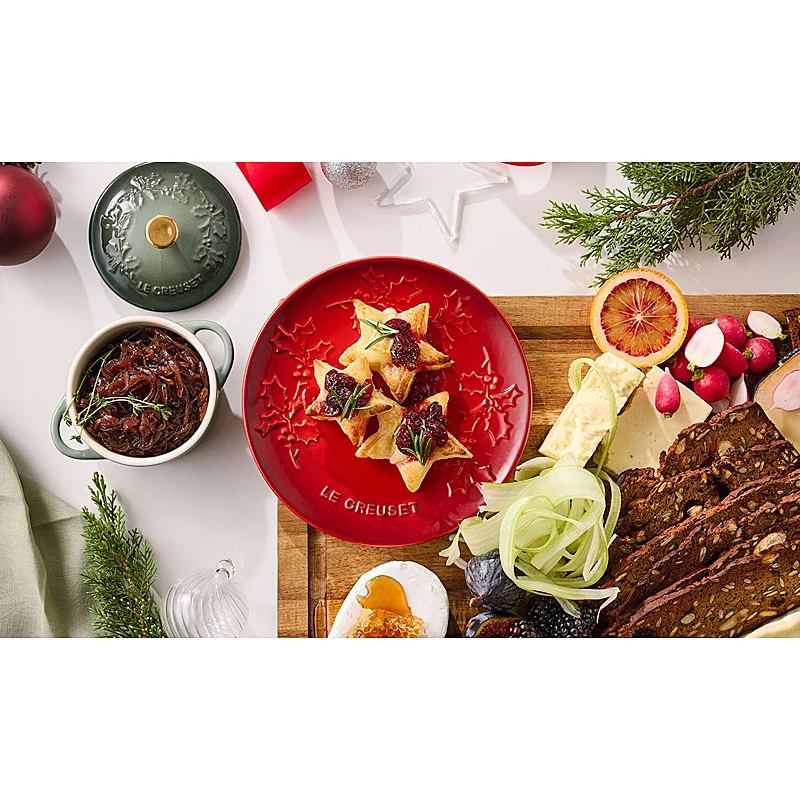 Le Creuset Servierteller Holly 19 cm Kirschrot
