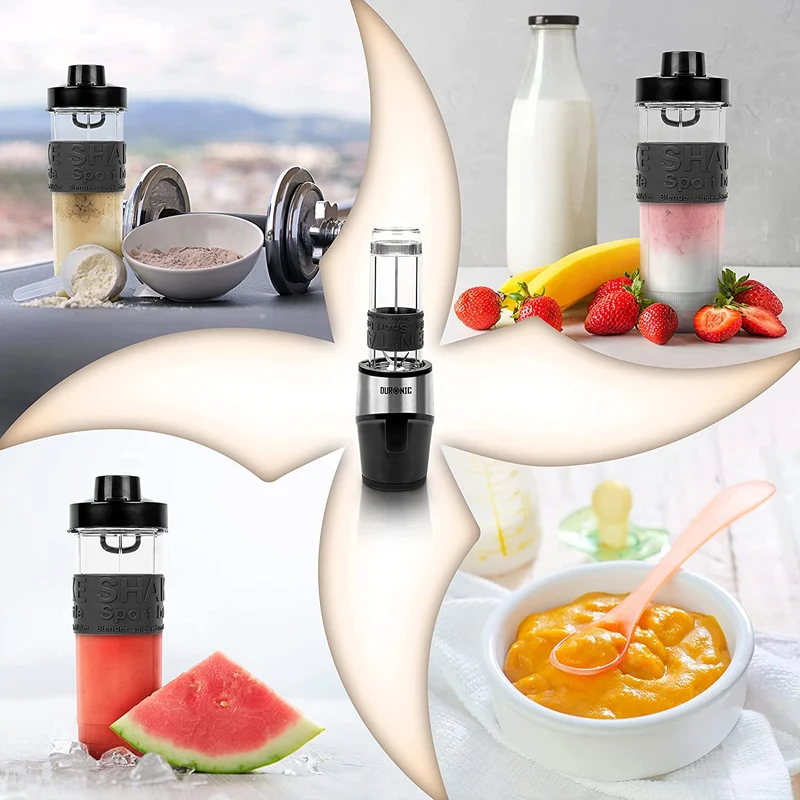 Duronic BL520 Blender, Mixer und Smoothie Maker, Standmixer für beste Rezepte, kleiner Hochleistungsmixer mit 23000 U/min und 500 Watt, Küchenmixer mit 2 Trinkflaschen BPA frei, Blender für Smoothies